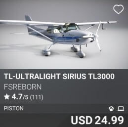 TL-Ultralight Sirius TL3000 by FSReborn. USD $24.99
