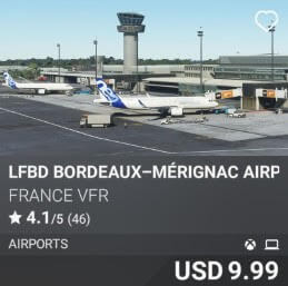 LFBD Bordeaux-Merignac Airport by France VFR. USD $9.99