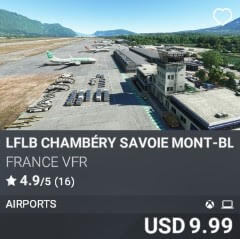 LFLB Chambery Savoie Mont-Blanc Airport by France VFR. USD $9.99