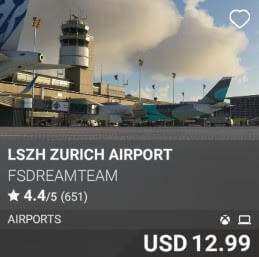 LSZH Zurich Airport by FSDreamTeam. USD $12.99