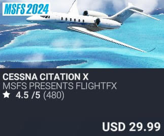 Cessna Citation X by MSFS Presents FlightFX. USD 29.99