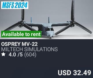 Osprey MV-22 by Miltech Simulations. USD $32.49