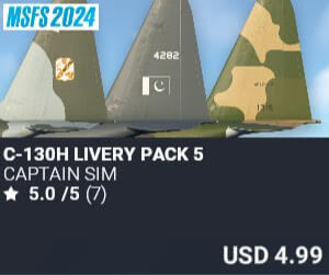 C-130H Livery Pack 5 by Captain Sim. USD $4.99