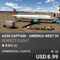 A320 Captain - America West Heritage by Perfect Flight. USD $8.99