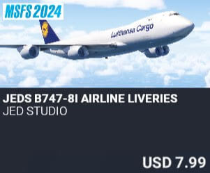 JEDS B747-8i Airline Liveries by JED Studio. USD $7.99