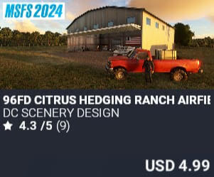 96FD Citrus Hedging Ranch Airfield by DC Scenery Design. USD $4.99
