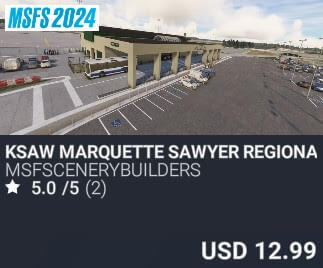 KSAW Marquette Sawyer Regional Airport by msfscenerybuilders. USD $12.99