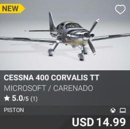 Cessna 400 Corvalis TT by Microsoft / Carenado. USD $14.99