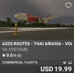 A320 Routes - Thai AirAsia - Vol 6 by VA SYSTEMS. USD $19.99