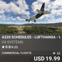 A320 Schedules - Lufthansa - Vol 7 by VA SYSTEMS. USD $19.99