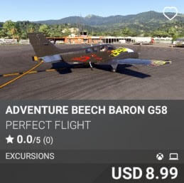 Adventure Beech Baron G58 by Perfect Flight. USD $8.99