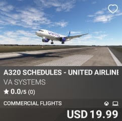 A320 Schedules - United Airlines - Vol 14 by VA SYSTEMS. USD $19.99
