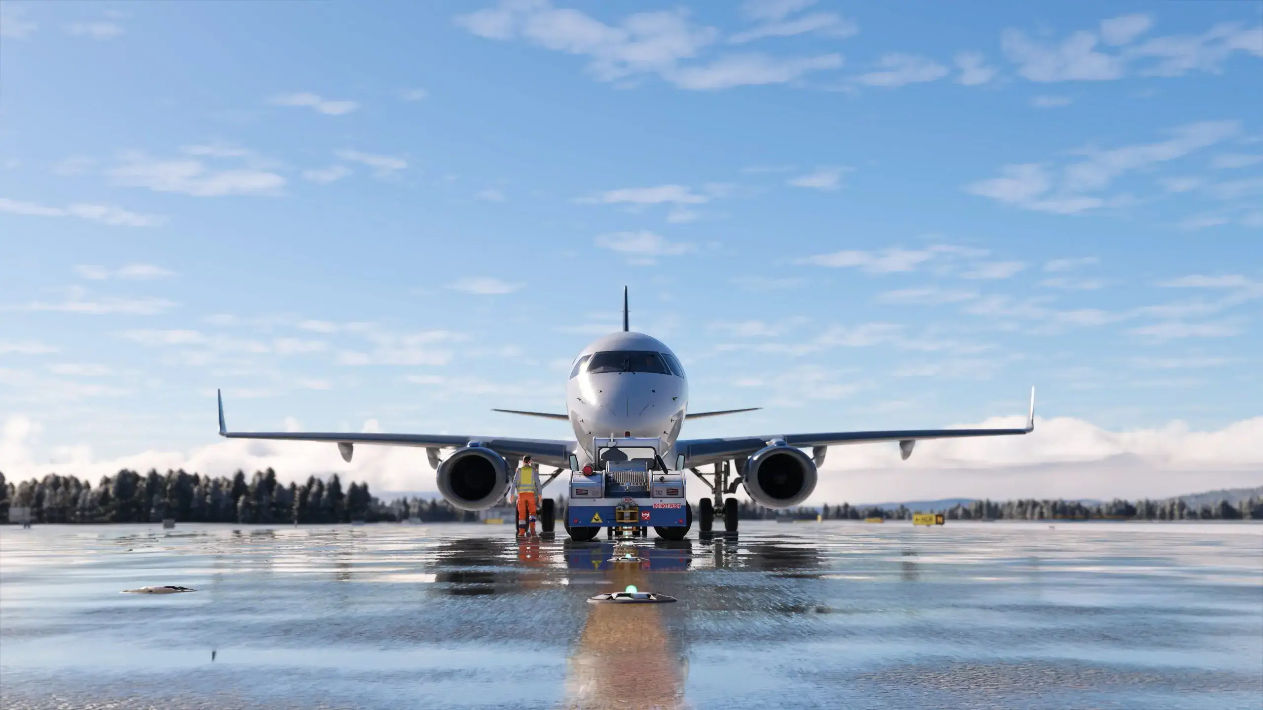 E175 pushing back from the ramp