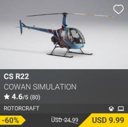 CS R22 by Cowan Simulation. USD $24.99 (on sale for 9.99)