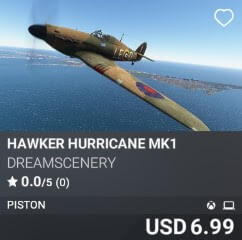 Hawker Hurricane MK1 by Dreamscenery. USD $6.99
