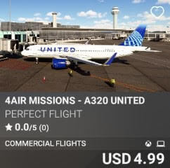 4AIR MISSIONS - A320 UNITED by Perfect Flight. USD $4.99