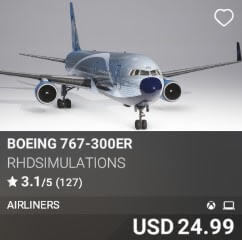 Boeing 767-300ER by RHDSimulations. USD $24.99