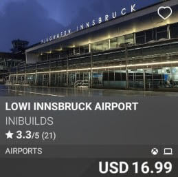 LOWI Innsbruck Airport by inibuilds. USD $16.99