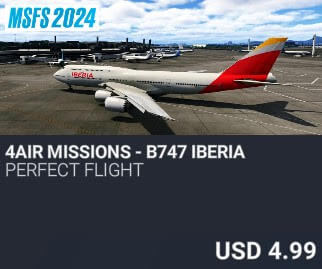 4AIR MISSIONS - B747 IBERIA by Perfect Flight. USD $4.99