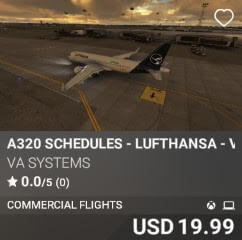A320 Schedules - Lufthansa - Vol 6 by VA SYSTEMS. USD $19.99