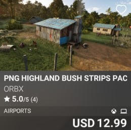 PNG Highland Bush Strips Pack 3 by Orbx. USD $12.99