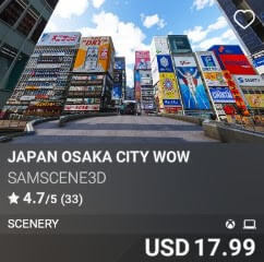Japan Osaka City Wow by SamScene3D. USD $17.99