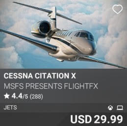 Cessna Citation X by MSFS Presents FlightFX. USD $29.99