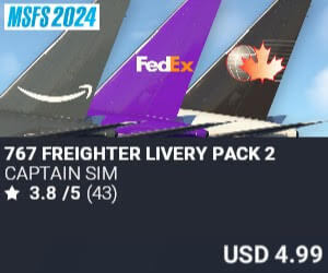 767 Freighter Livery Pack 2 by Captain Sim. USD $4.99