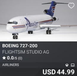 Boeing 727-200 by FlightSim Studio AG. USD $44.99