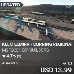 KELM Elmira - Corning Regional Airport by msfscenerybuilders. USD $13.99
