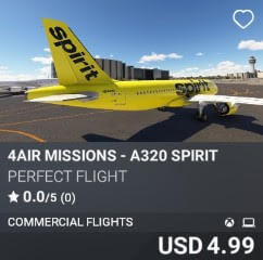 4AIR MISSIONS - A320 SPIRIT by Perfect Flight. USD $4.99