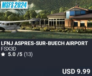 LFNJ Aspres-sur-Buech Airport by FSX3D. USD $9.99