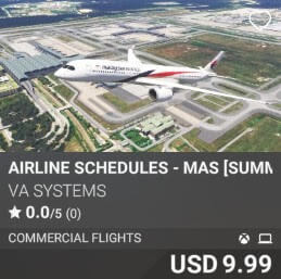 Airline Schedules - MAS [Summer 2025] by VA SYSTEMS. USD $9.99