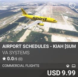 Airport Schedules - KIAH [Summer 2025] by VA SYSTEMS. USD $9.99