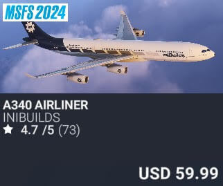 A340 Airliner by iniBuilds. USD $59.99