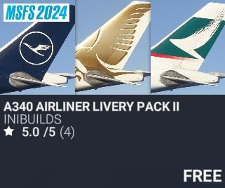 A340 Airliner Livery Pack II by iniBuilds. USD $4.99 (on sale for 0.00)