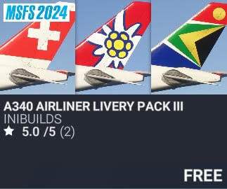 A340 Airliner Livery Pack III by iniBuilds. USD $4.99 (on sale for 0.00)