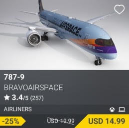 787-9 by BravoAirspace. USD $19.99 (on sale for 14.99)