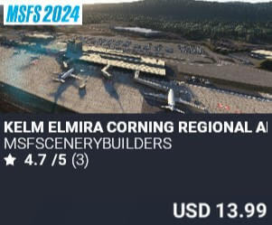 KELM Elmira Corning Regional Airport by msfscenerybuilders. USD $13.99