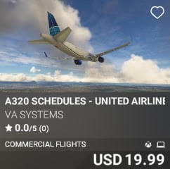 A320 Schedules - United Airlines - Vol 15 by VA SYSTEMS. USD $19.99