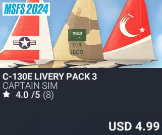 C-130E Livery Pack 3 by Captain Sim. USD $4.99
