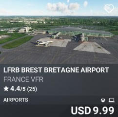 LFRB Brest Bretagne Airport by France VFR. USD $9.99