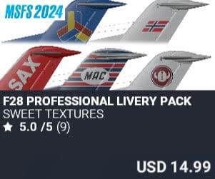 F28 Professional Livery Pack by Sweet Textures. USD $14.99