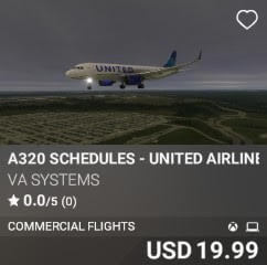 A320 Schedules - United Airlines - Vol 16 by VA SYSTEMS. USD $19.99