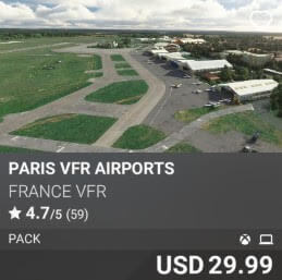 Paris VFR Airports by France VFR. USD $29.99
