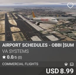 Airport Schedules - OBBI [Summer 2025] by VA SYSTEMS. USD $8.99