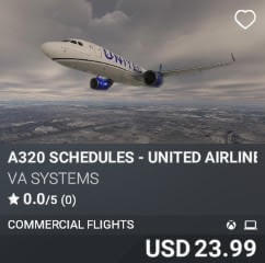 A320 Schedules - United Airlines - Vol 18 by VA SYSTEMS. USD $23.99