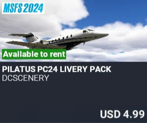 Pilatus PC24 Livery Pack by dcscenery. USD $4.99