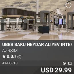 UBBB Baku Heydar Aliyev International Airport by Azrsim. USD $29.99