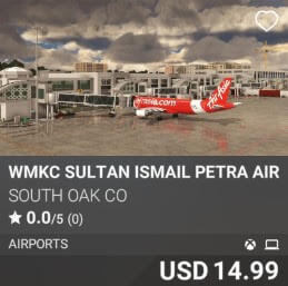 WMKC Sultan Ismail Petra Airport by South Oak Co. USD $14.99